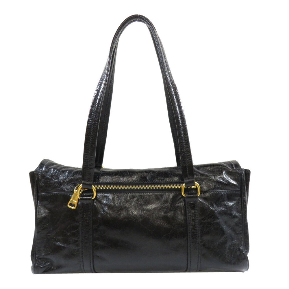 Miu Miu shiny black Shoulder Bag Leather featuring leather Black